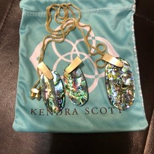 Kendra Scott Inez Abalone Shell Earrings/Necklace
